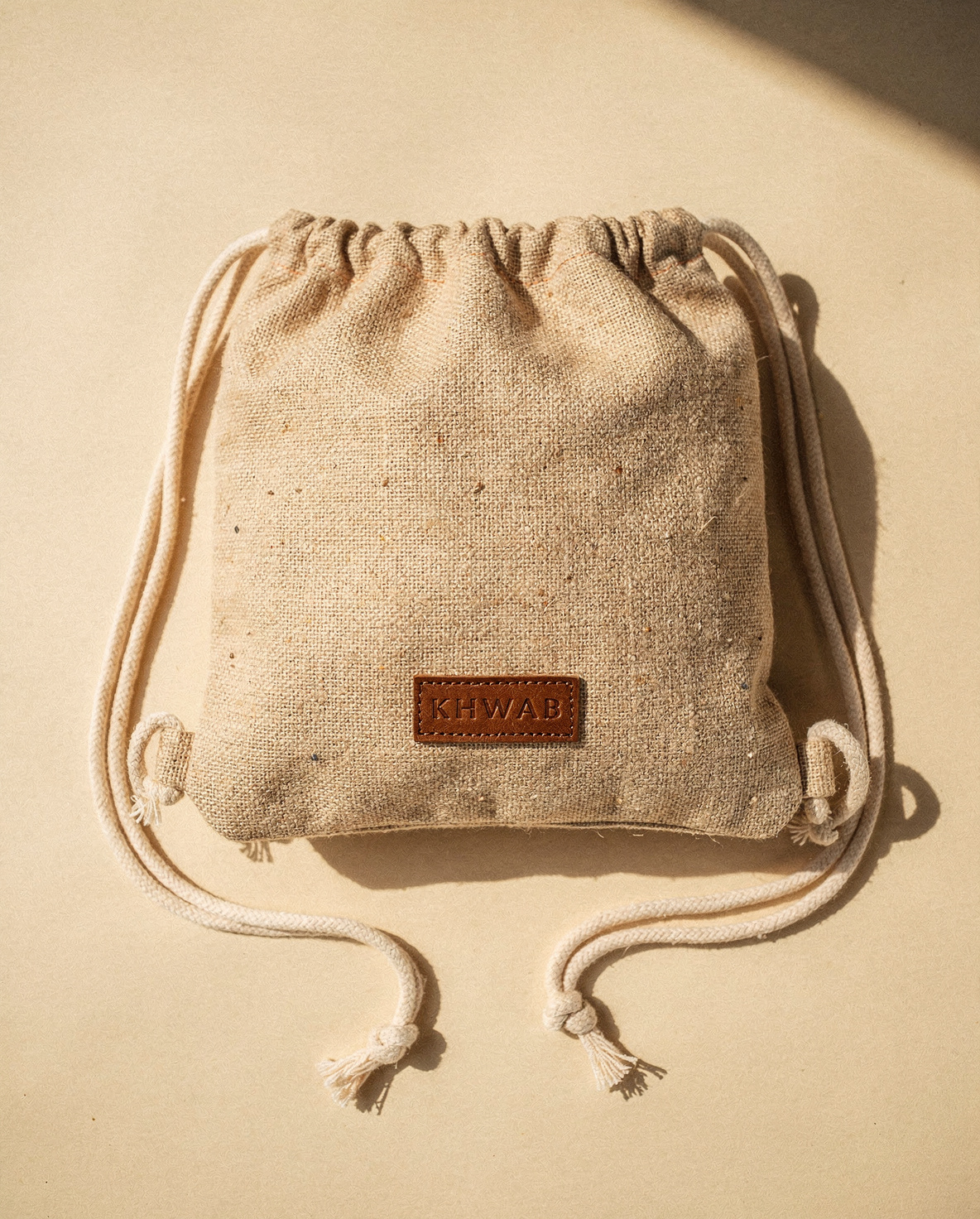 Hemp Drawstring Bag — Chai Beige