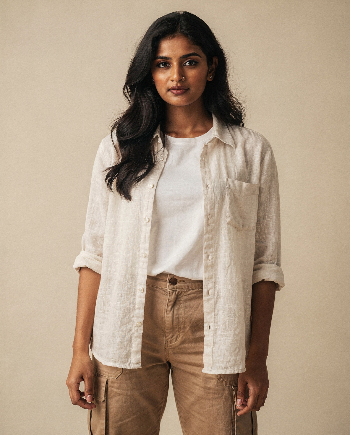 Chalk Linen Shirt · Women