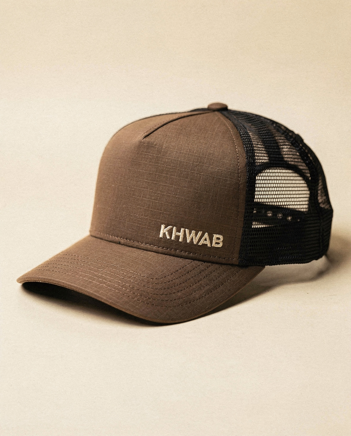 Nylon Trucker Cap — Ink Black / Mud